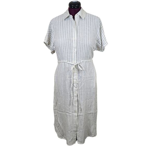 NEW NWT Women's A New Day Cream Linen Blend Button Down Midi Dress | Size Small - Picture 1 of 11